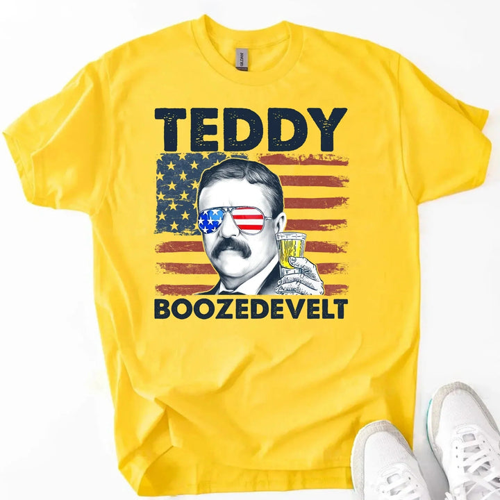 Teddy Boozedevelt 4th of July Shirt – Roosevelt Party Drinking Tee