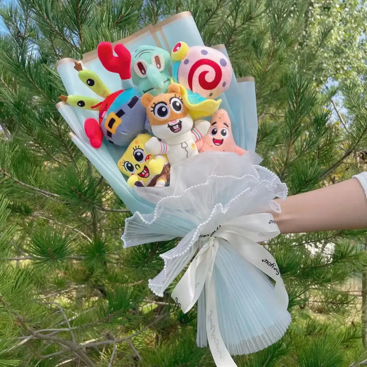 SpongeBob Plush Bouquet – Cute Gift for Birthdays & Graduations