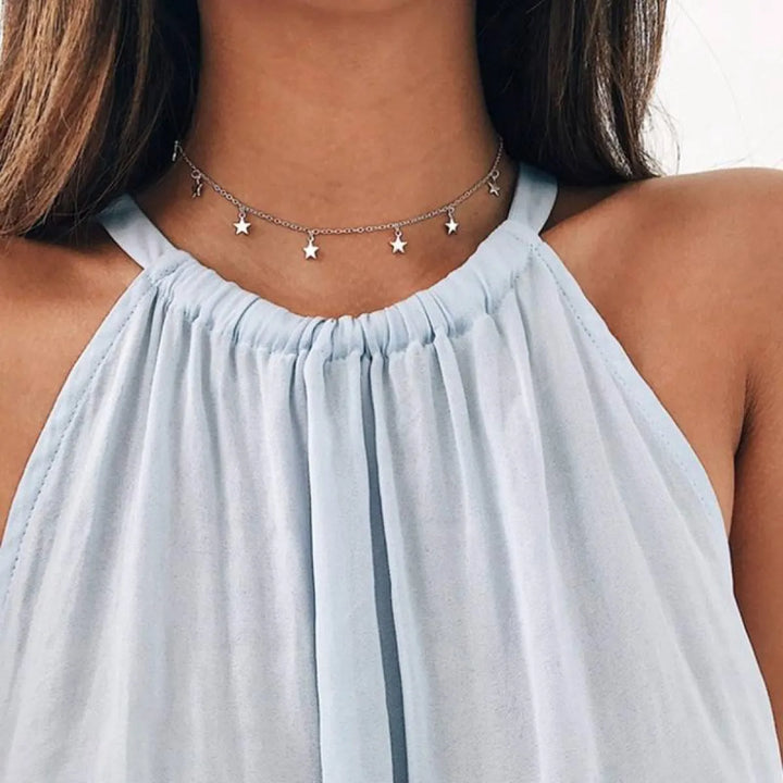Star Pendant Choker Necklace