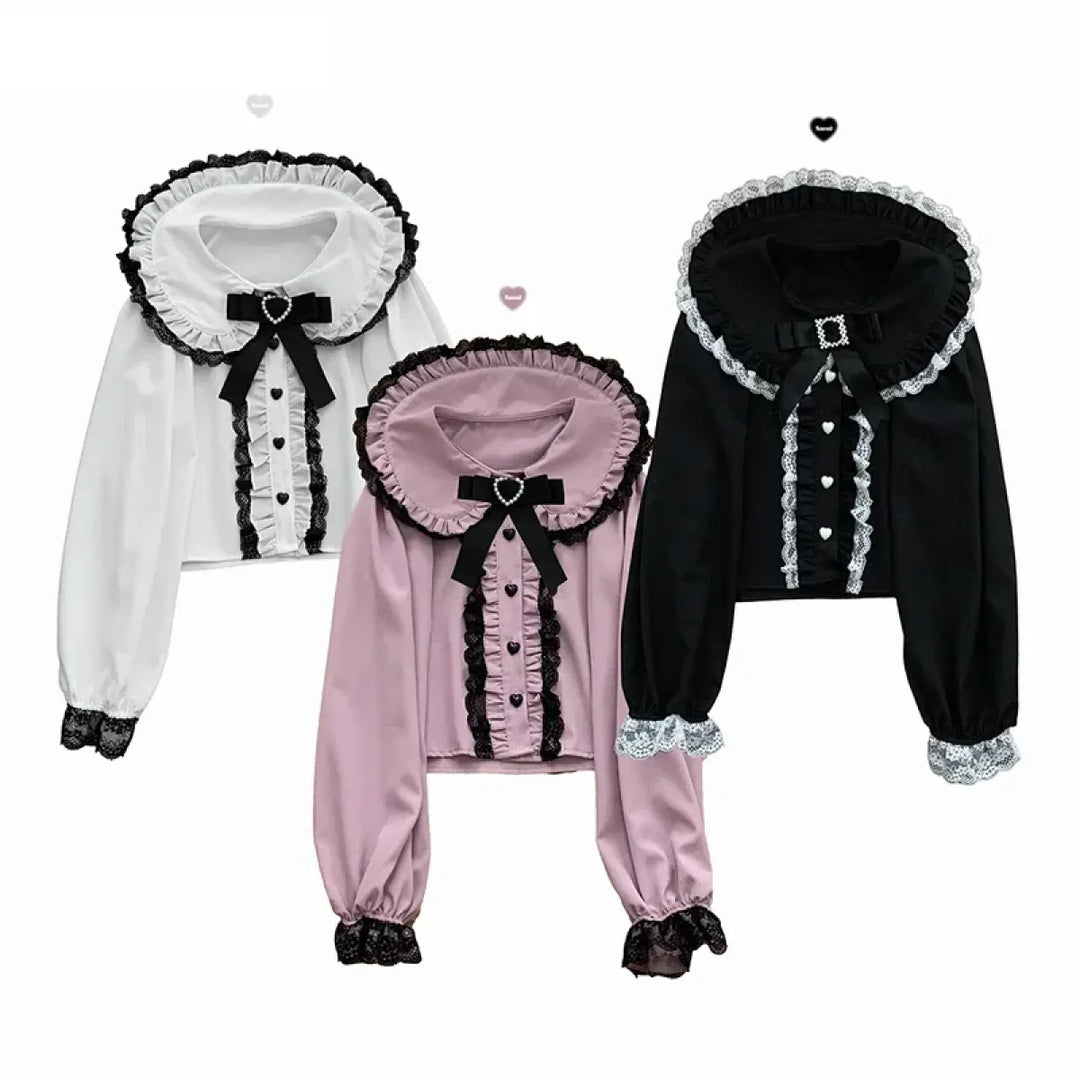 Sweet Harajuku Lace Ruffle Blouse