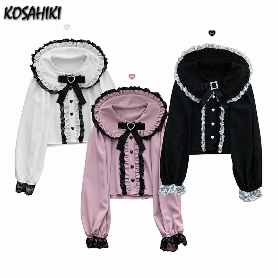 Sweet Harajuku Lace Ruffle Blouse