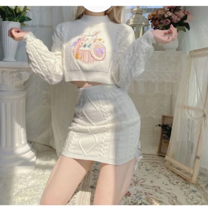 Sweet Lolita Knit Skirt Set