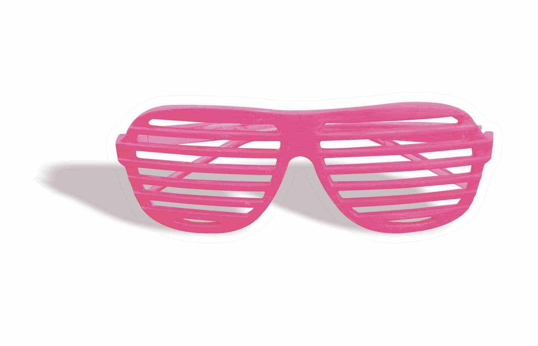 80's Neon Pink Slot Glasses Shutter Blinds Lensless Style