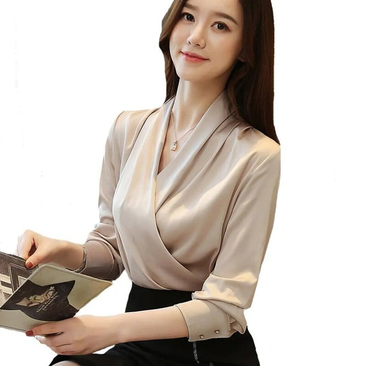 V-Neck Chiffon Blouse