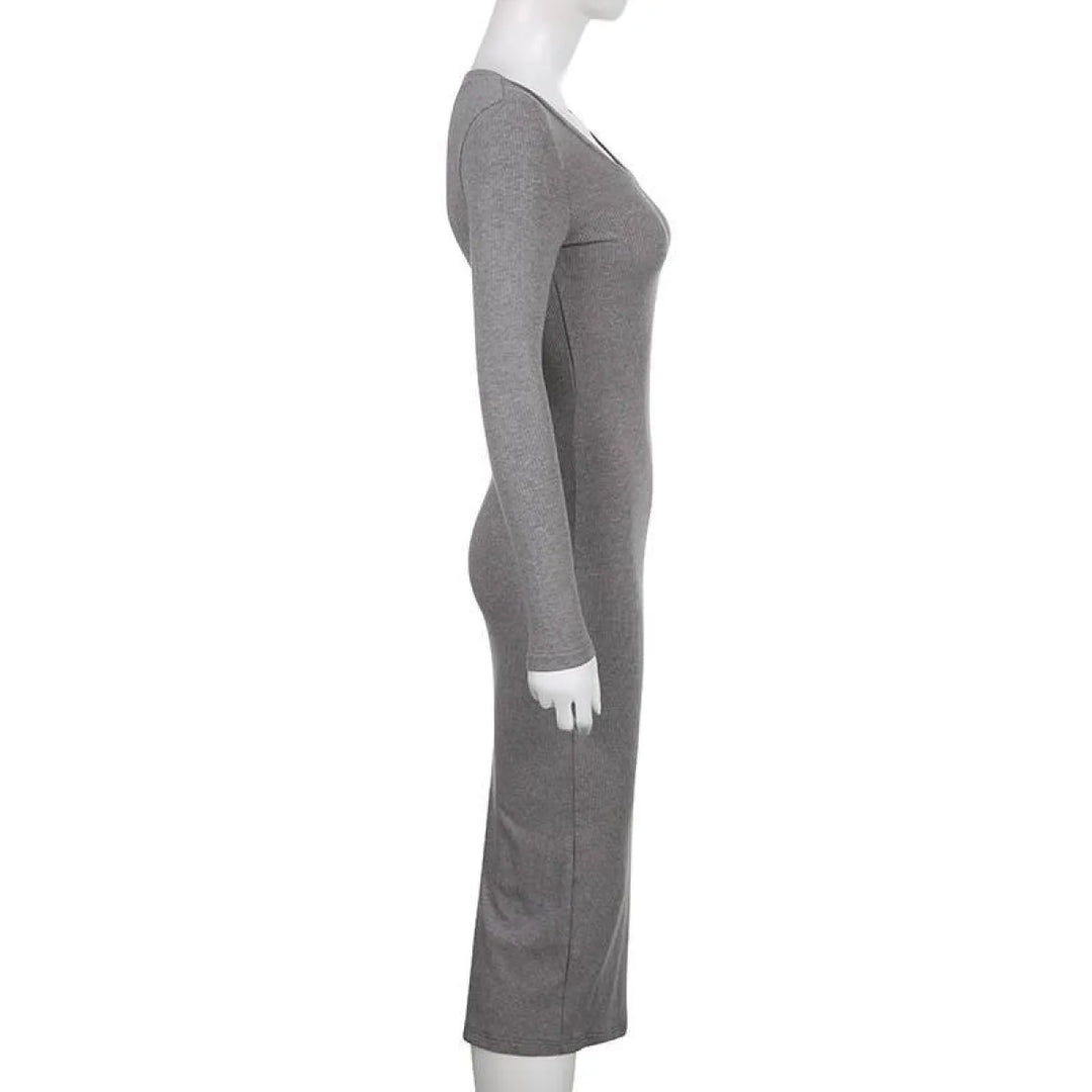 V-neck Knitted Dress