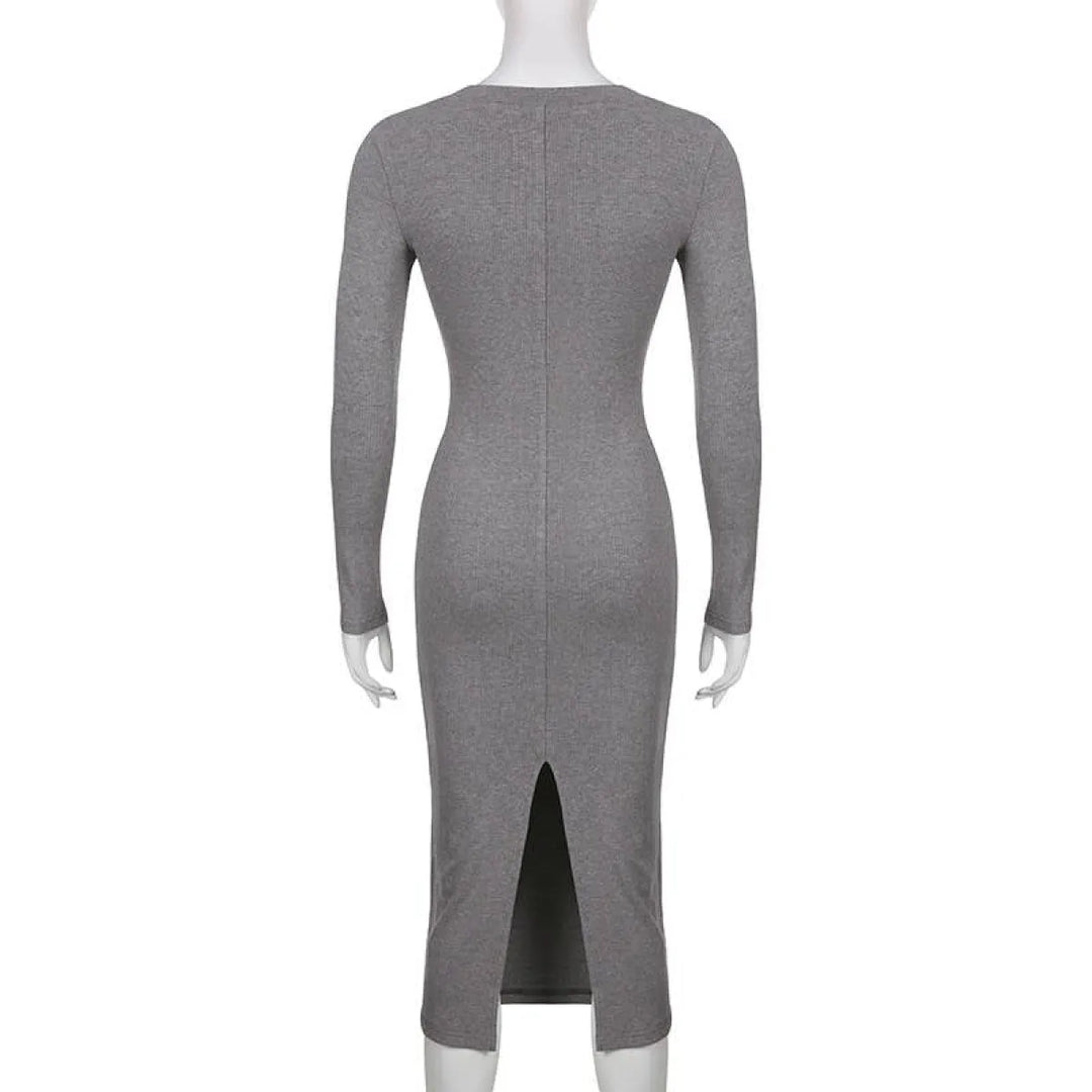 V-neck Knitted Dress