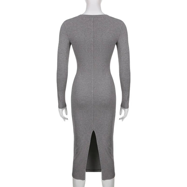 V-neck Knitted Dress