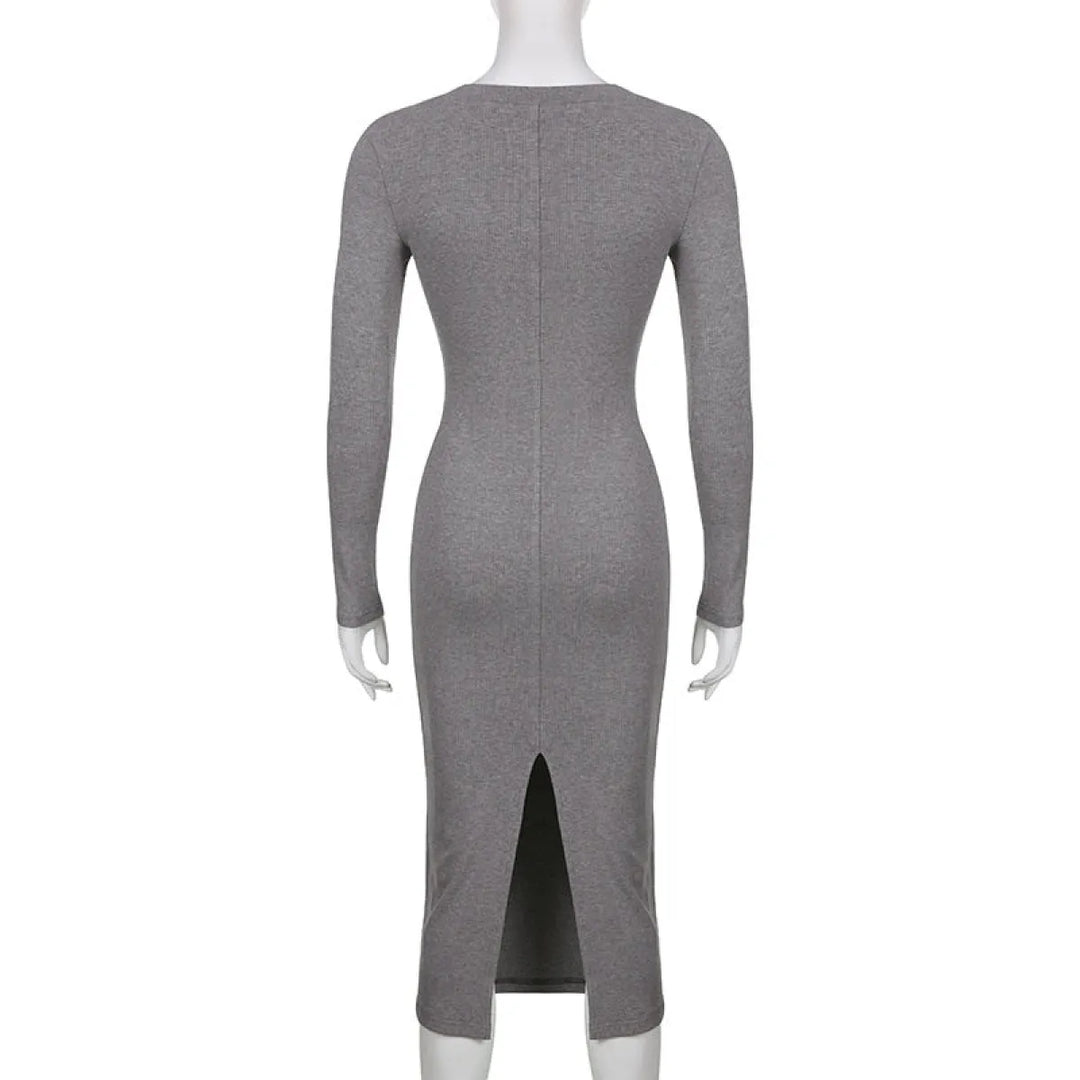 V-neck Knitted Dress