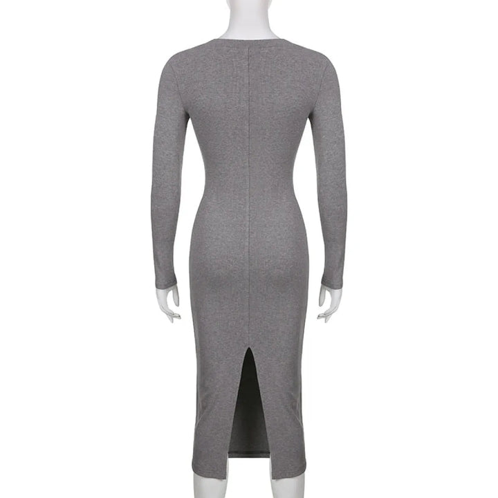 V-neck Knitted Dress