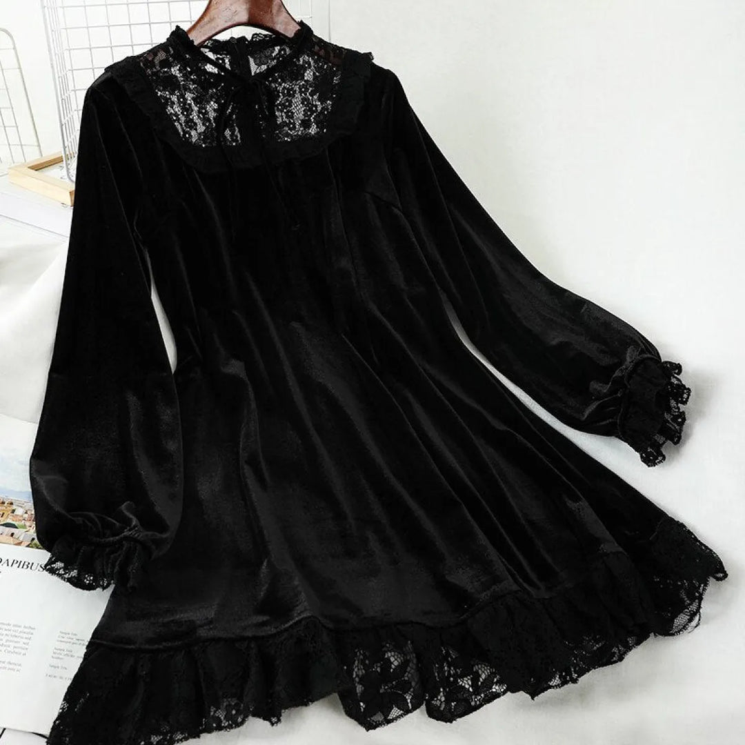 Velvet Turtleneck Dress