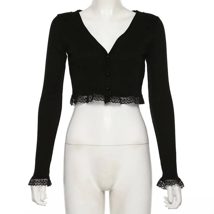 Vintage Gothic Lace Black Cardigan