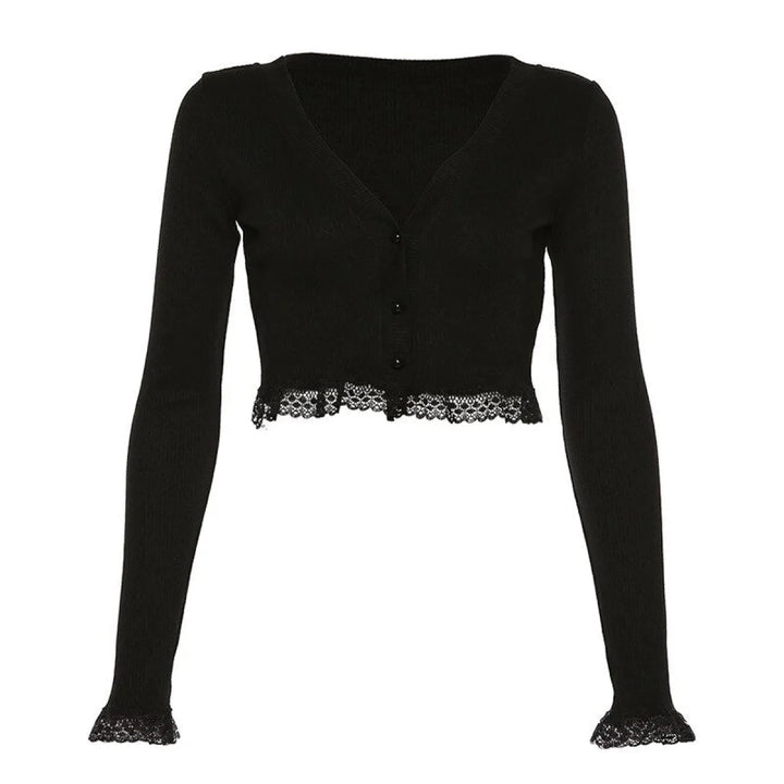 Vintage Gothic Lace Black Cardigan
