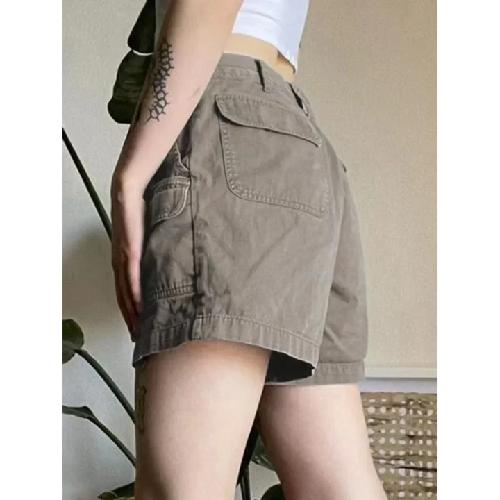 Vintage Y2K Cargo Shorts – Harajuku Streetwear Retro Denim