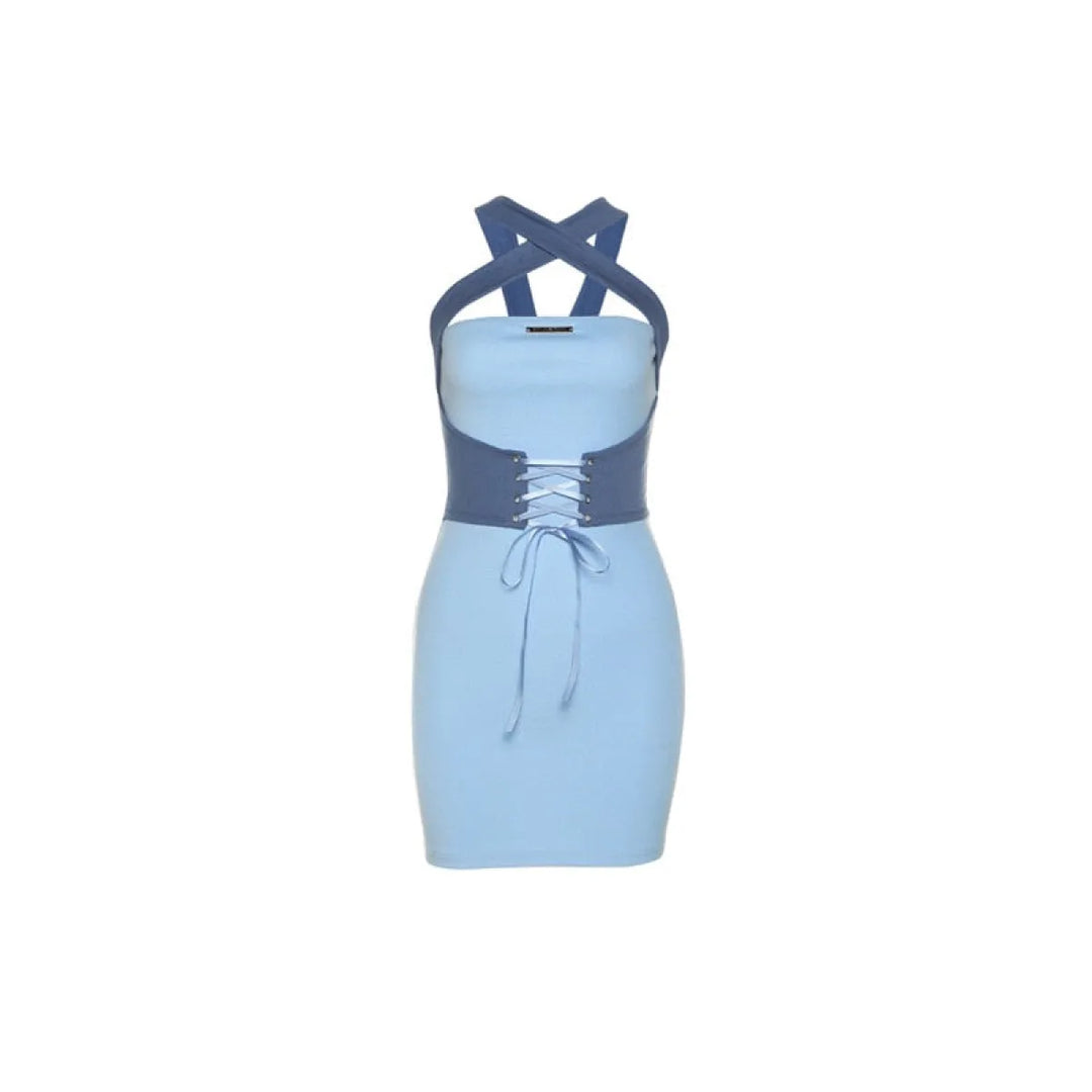 Lace Up Mini Dress