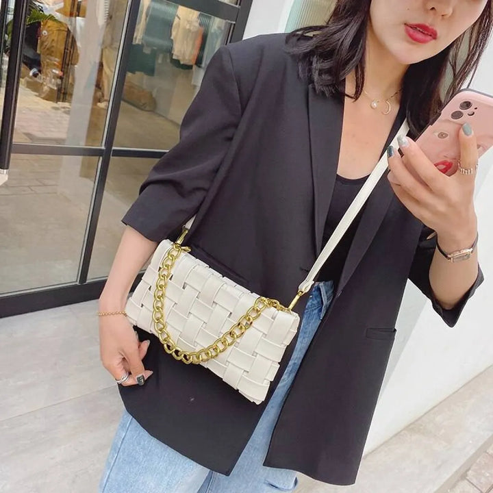Weave Design Crossbody Bag
