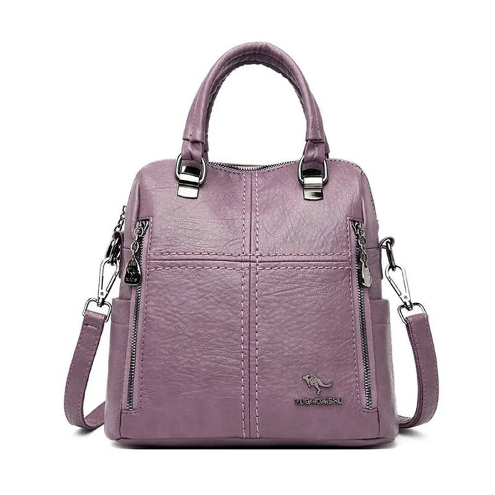 Women's Leather Shoulder Backpack