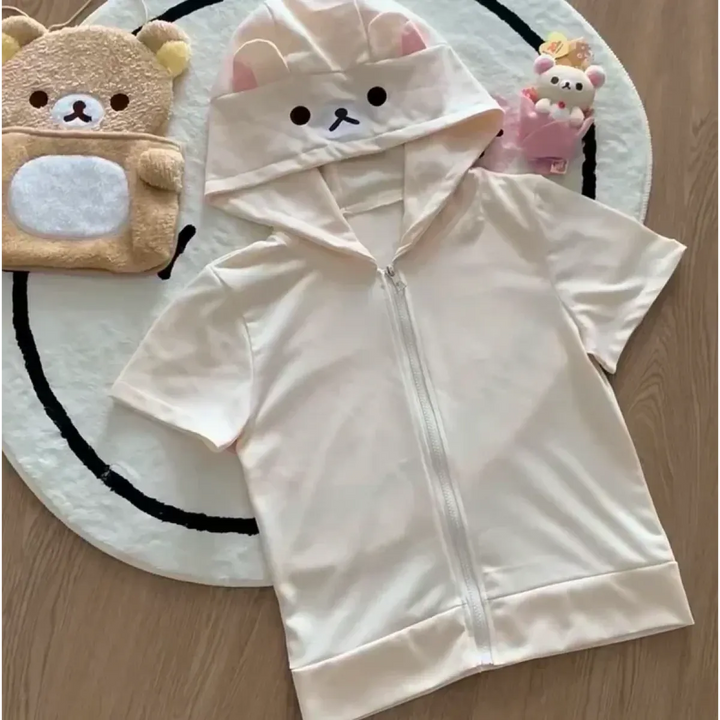 Y2K Harajuku Kawaii Hoodie – Sweet Soft Girl Zipper Cartoon Jacket