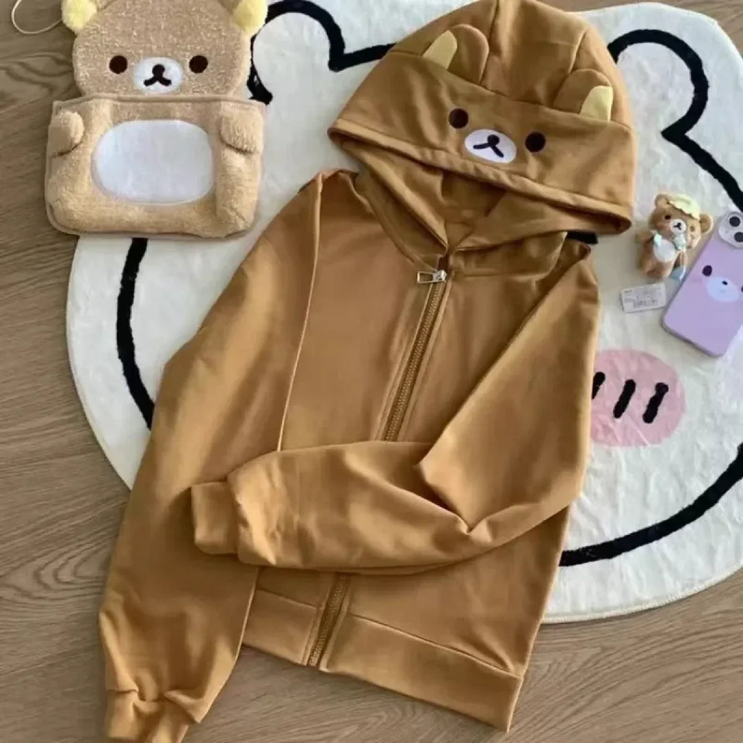 Y2K Harajuku Kawaii Hoodie – Sweet Soft Girl Zipper Cartoon Jacket
