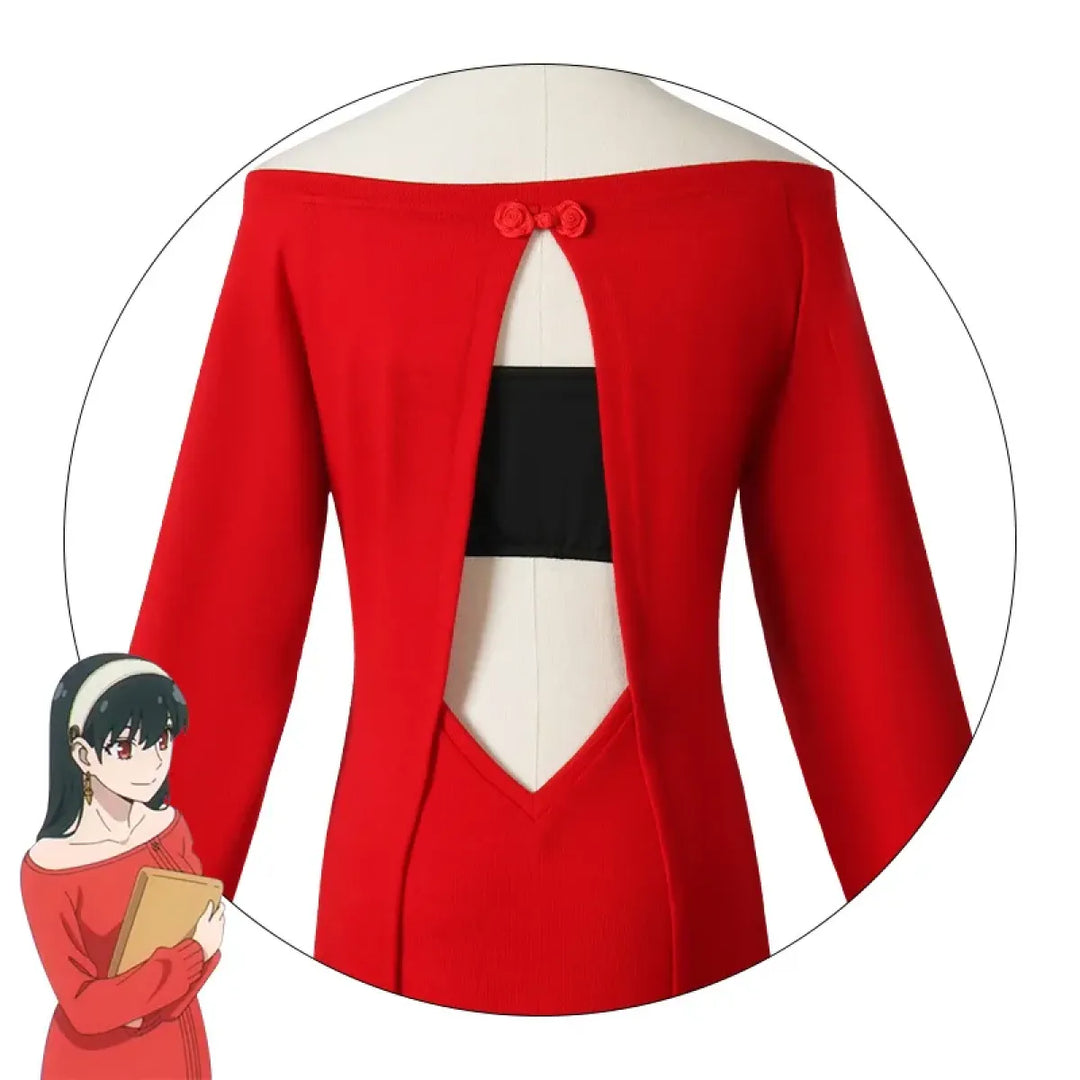 Yor Forger 'Thorn Princess' Cosplay - Sexy Red Sweater Dress