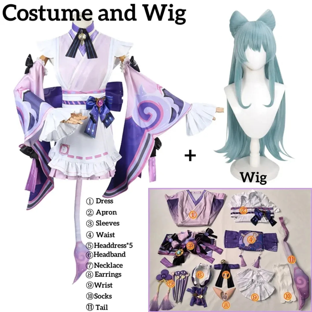 Genshin Yumemizuki Cosplay Kimono – Kawaii Fantasy Dress Set