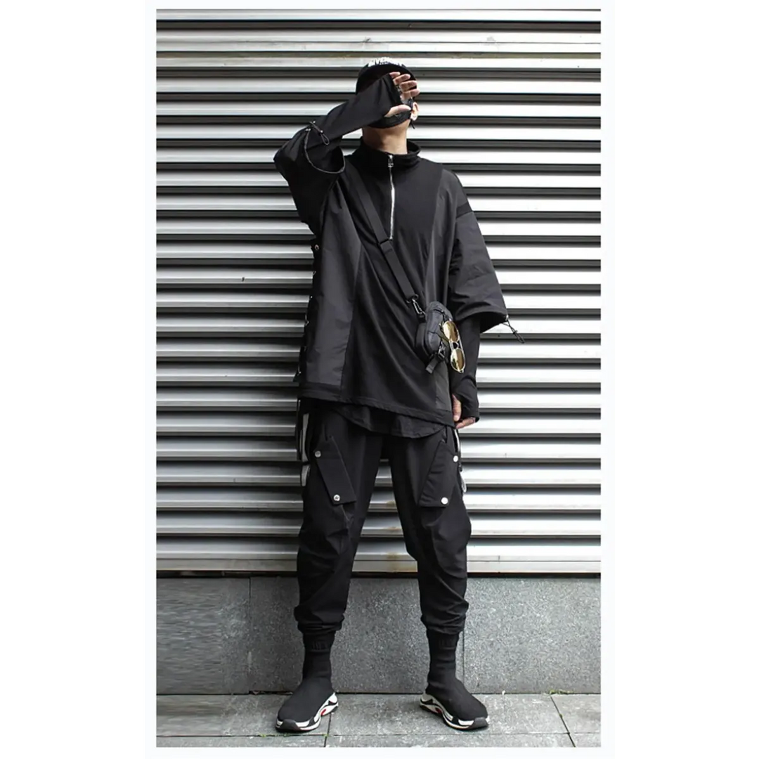 Techwear Zip Turtleneck Sweatshirt