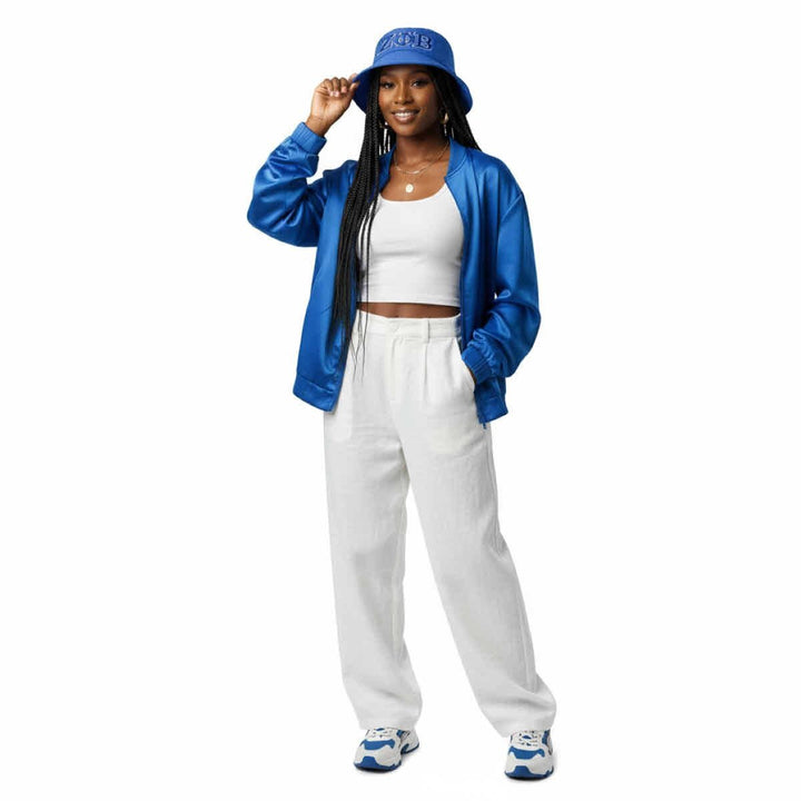 ZPB Sorority Blue Mesh Embroidered Bucket Hat