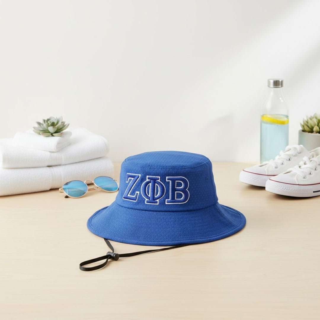 ZPB Sorority Blue Mesh Embroidered Bucket Hat